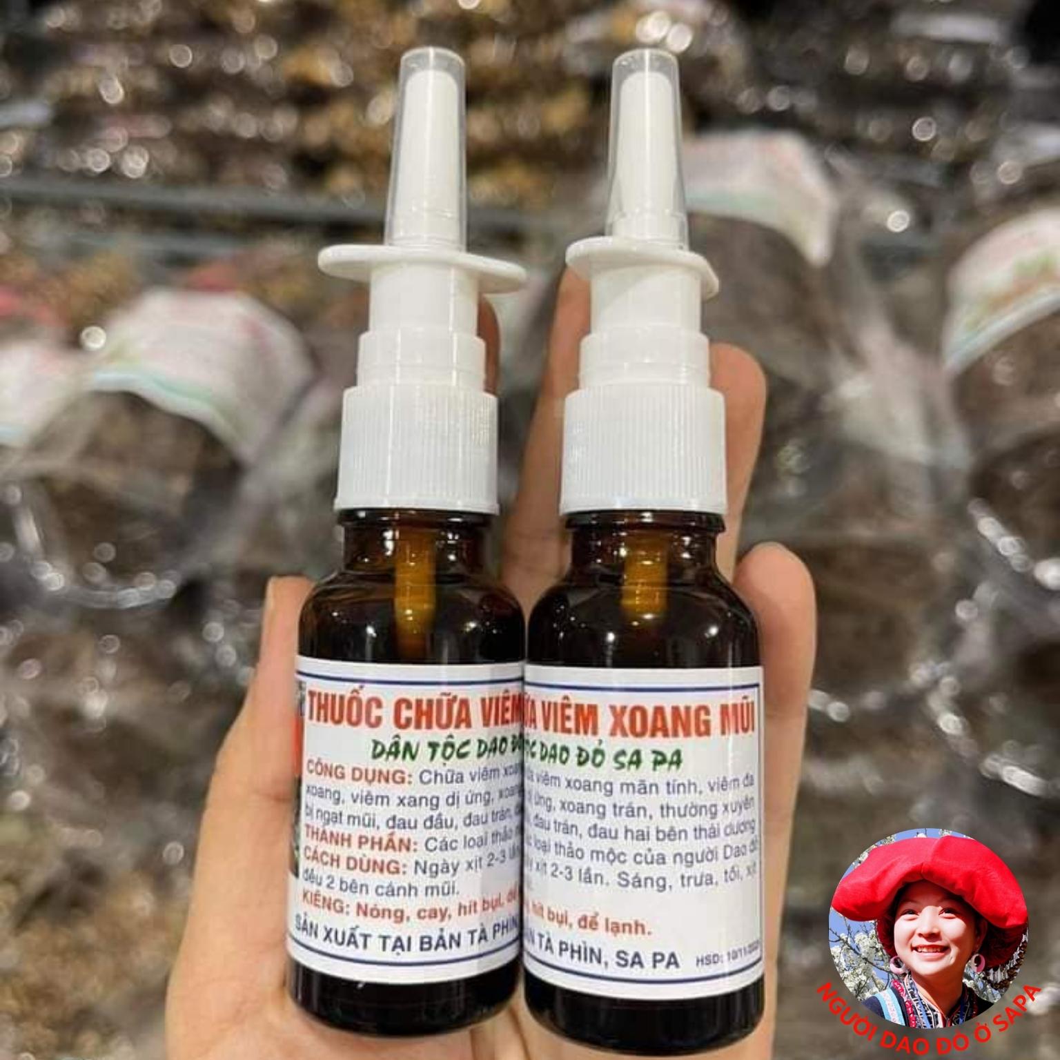 Xịt xoang mũi thảo dược chính hiệu gia truyền của người dân tộc dao đỏ SAPA chữa viêm xoang mũi giúp thông mũi, trị xoang