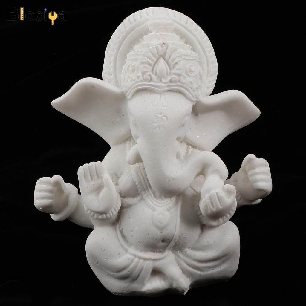 Blesiya Sandstone Ganesh Statue God Elephant Indian Figurine Ornament - 10cm