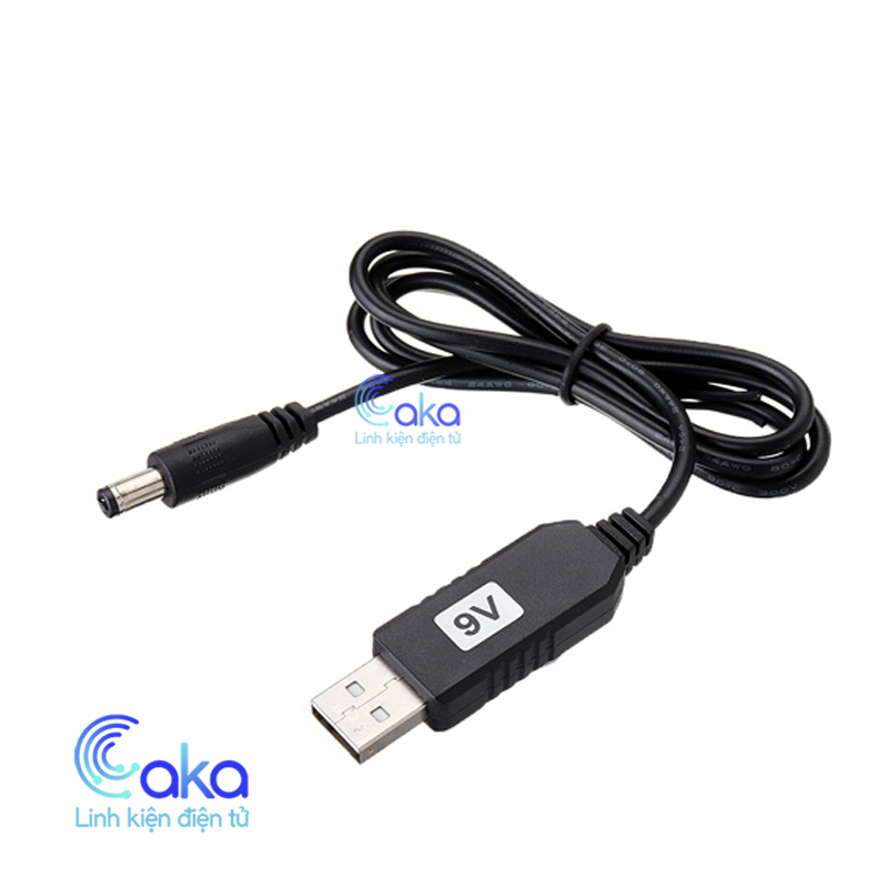 Cáp usb chuyển đổi 5v sang 9v jack 5.5x2.1mm