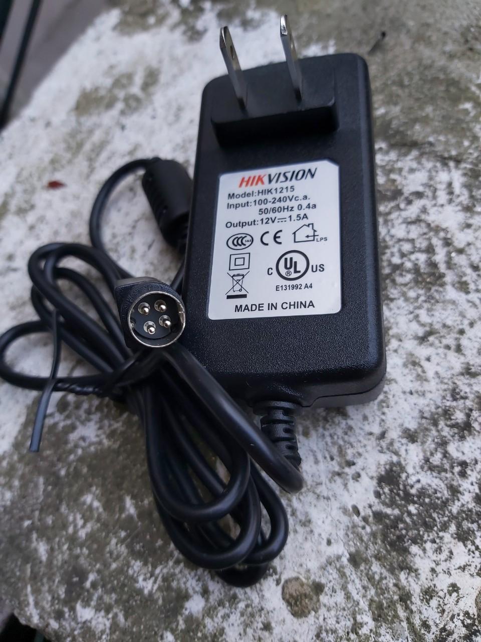 Adapter nguồn đầu ghi camera Hikvision 12v 1.5a 4 pin