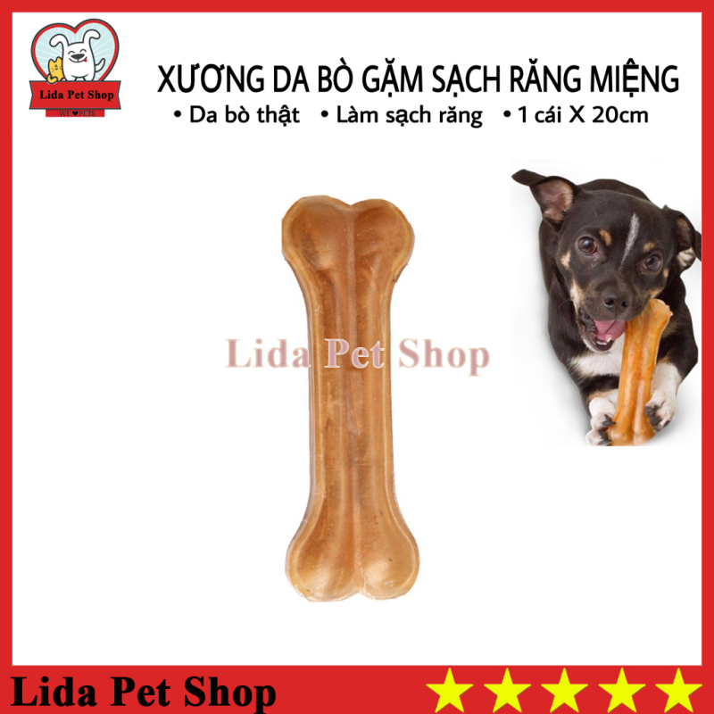 [Lấy mã giảm thêm 30%]HN- Xương da bò cao cấp dành cho chó gặm sạch răng khử mùi hôi miệng - 1 chiếc 20cm - Lida Pet Shop