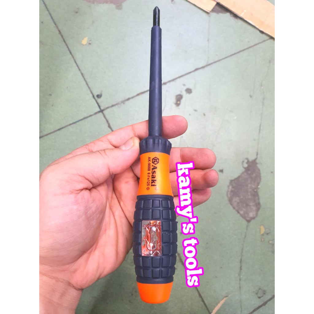[HCM]Tua vít bake dẹp kiêm bút thử điện Asaki AK-0988 AK-9089 6x125mm tô vít