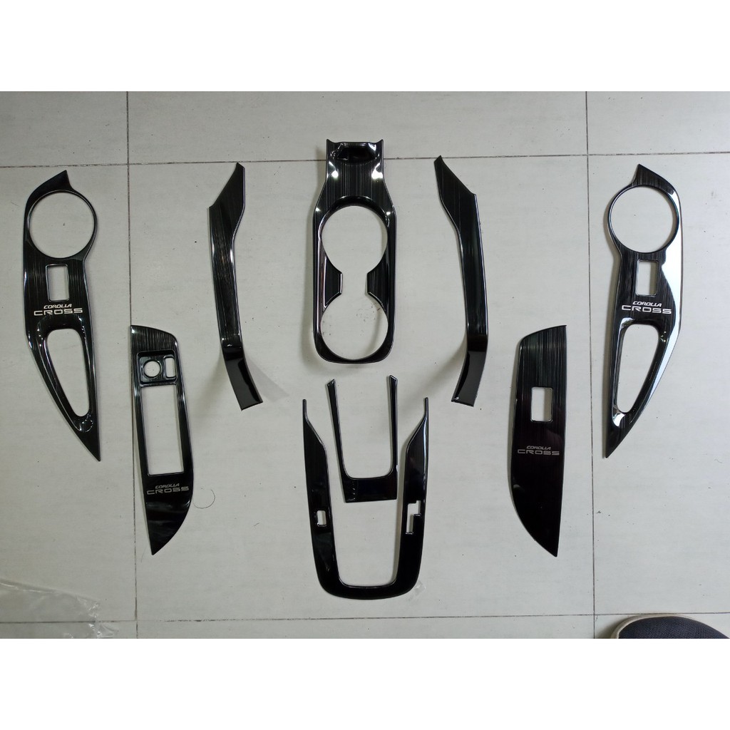 Ốp nội thất xe Toyota Cross 2020 2021 2022 Cao Cấp - 9 chi tiết Có Sẵn Keo 2 Mặt Siêu Dính, Lắp Đặt Dễ Dàng Tại Nhà