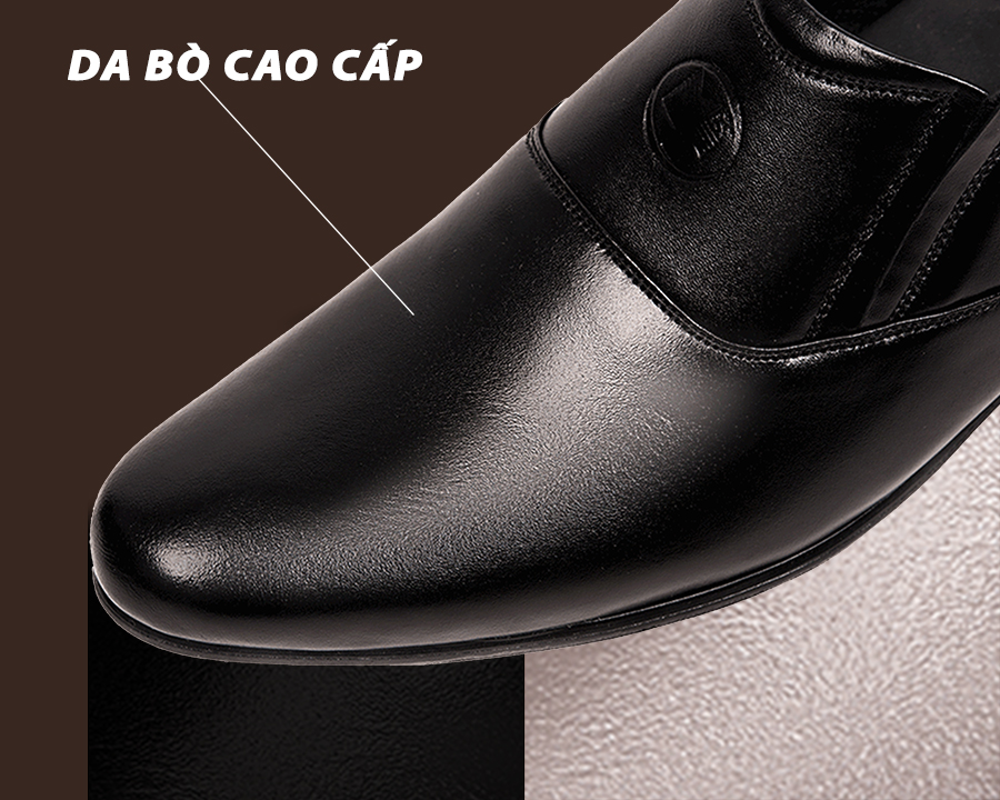 [ 6CM ] Giày Tăng Chiều Cao Nam T&TRA S1005 Đen Trơn