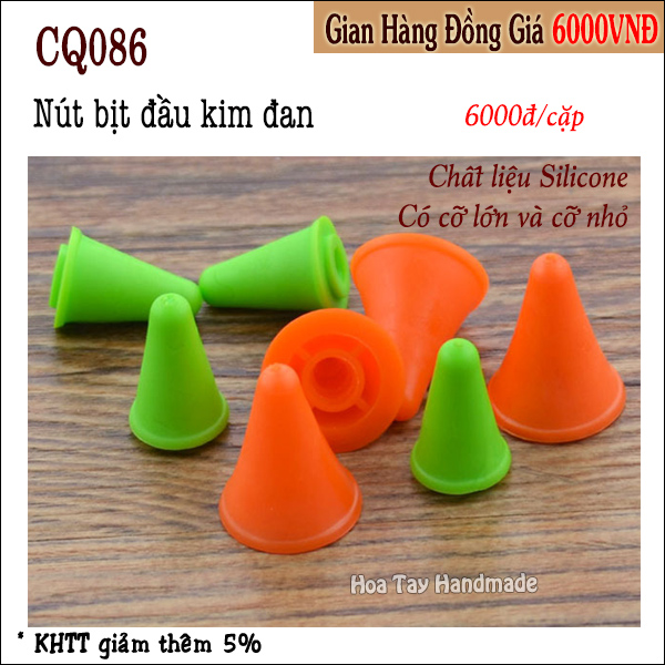 1 cặp nút Bịt Đầu Kim Đan CQ086 - Hoa Tay Handmade
