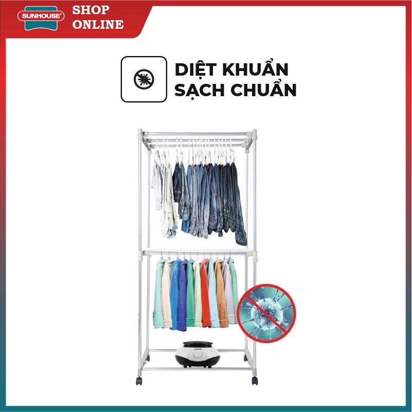 Tủ sấy quần áo Sunhouse SHD2702 - Sấy khô nhanh, diệt sạch vi khuẩn - Khối lượng sấy 10kg - Bảo hành 12 tháng