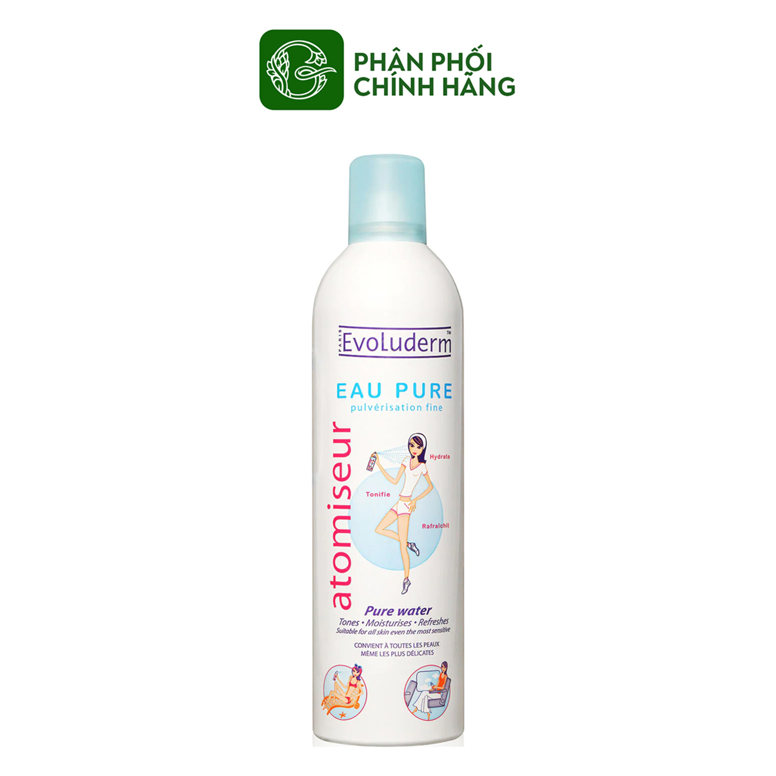 Xịt Khoáng Evoluderm Eau Pure Spray Mist 400ml