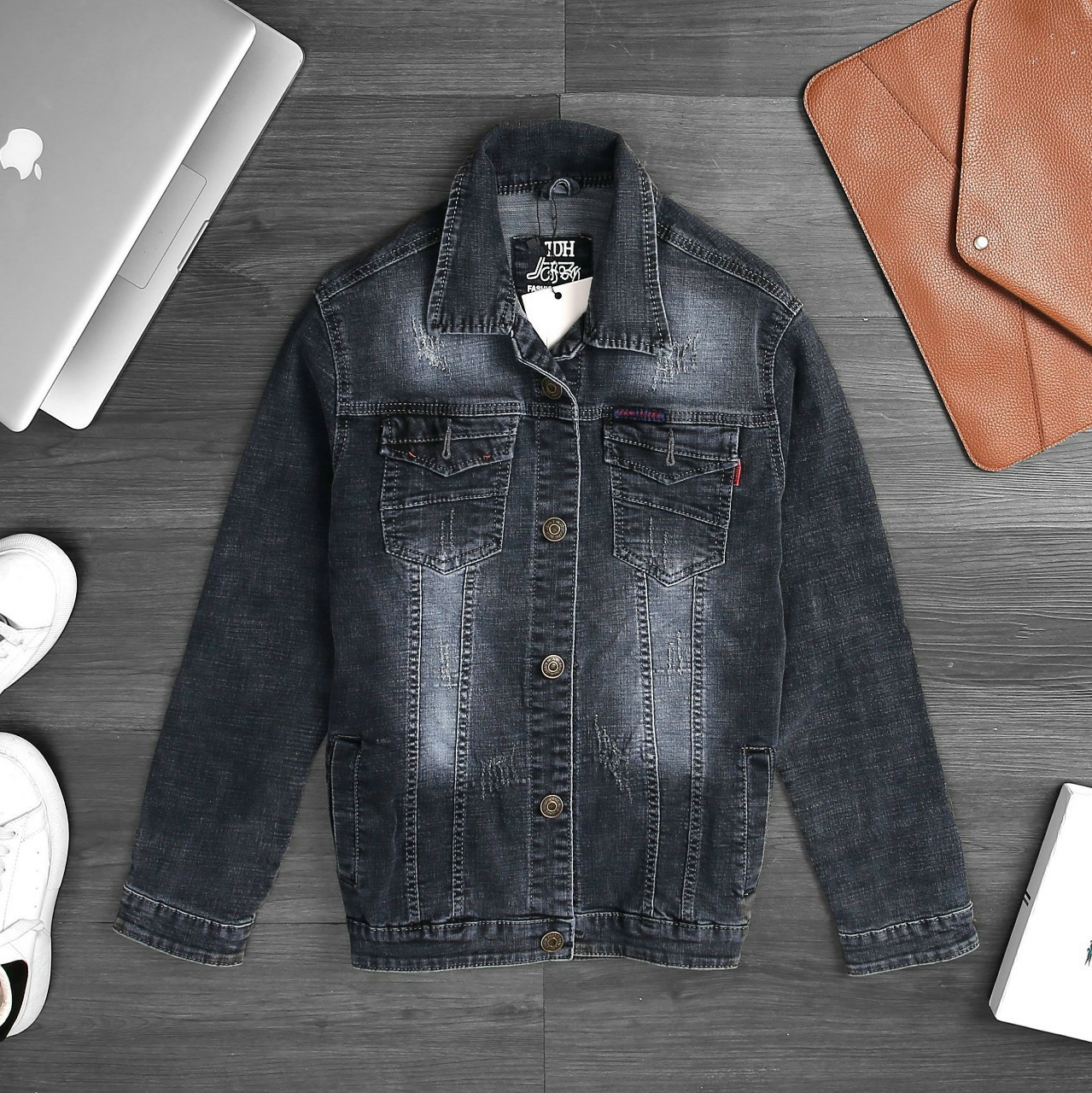 Áo khoác Denim nam  cao cấp  co giãn