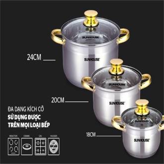 Bộ nồi inox 5 đáy Sunhouse SH781