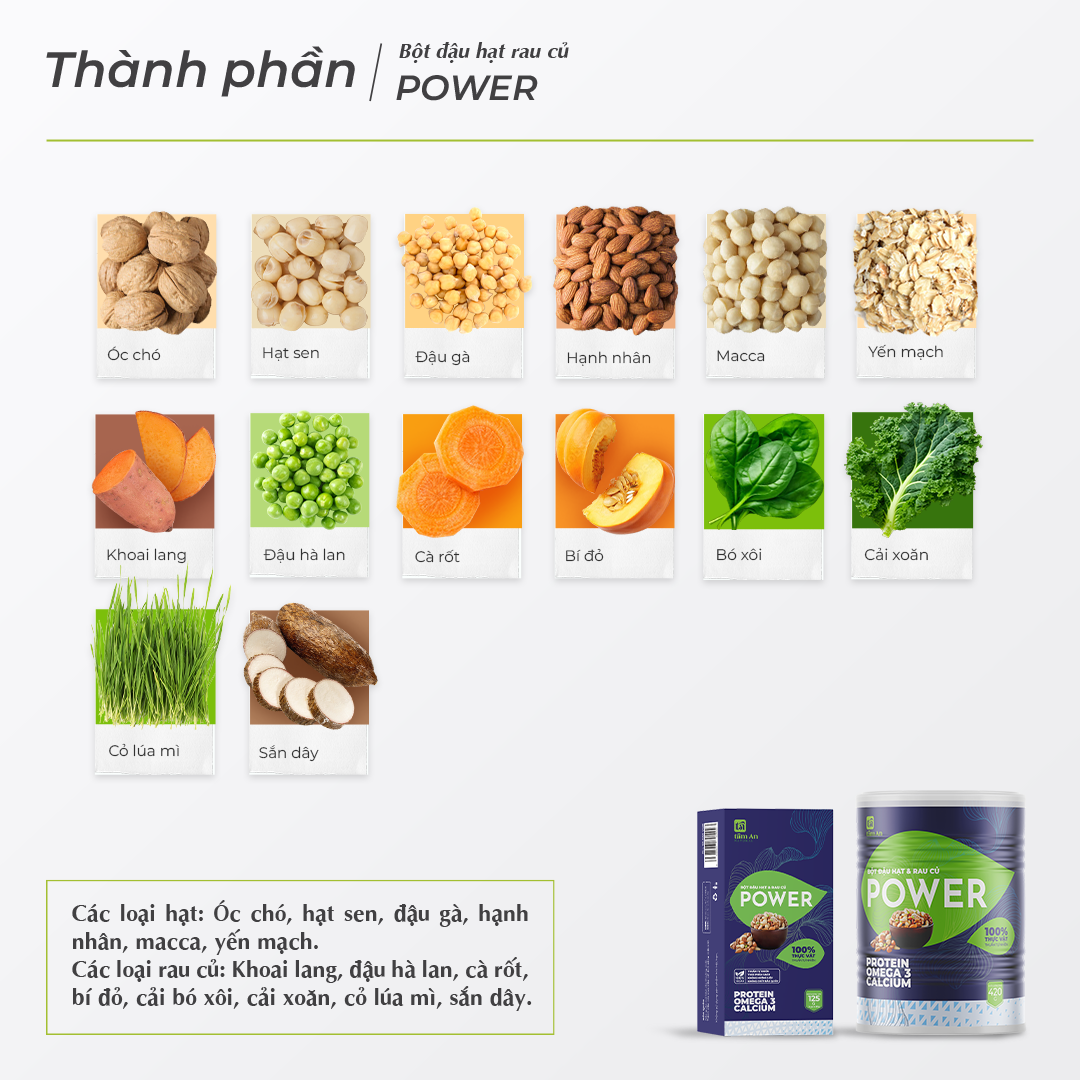 BỘT ĐẬU HẠT VÀ RAU CỦ POWER - 420g