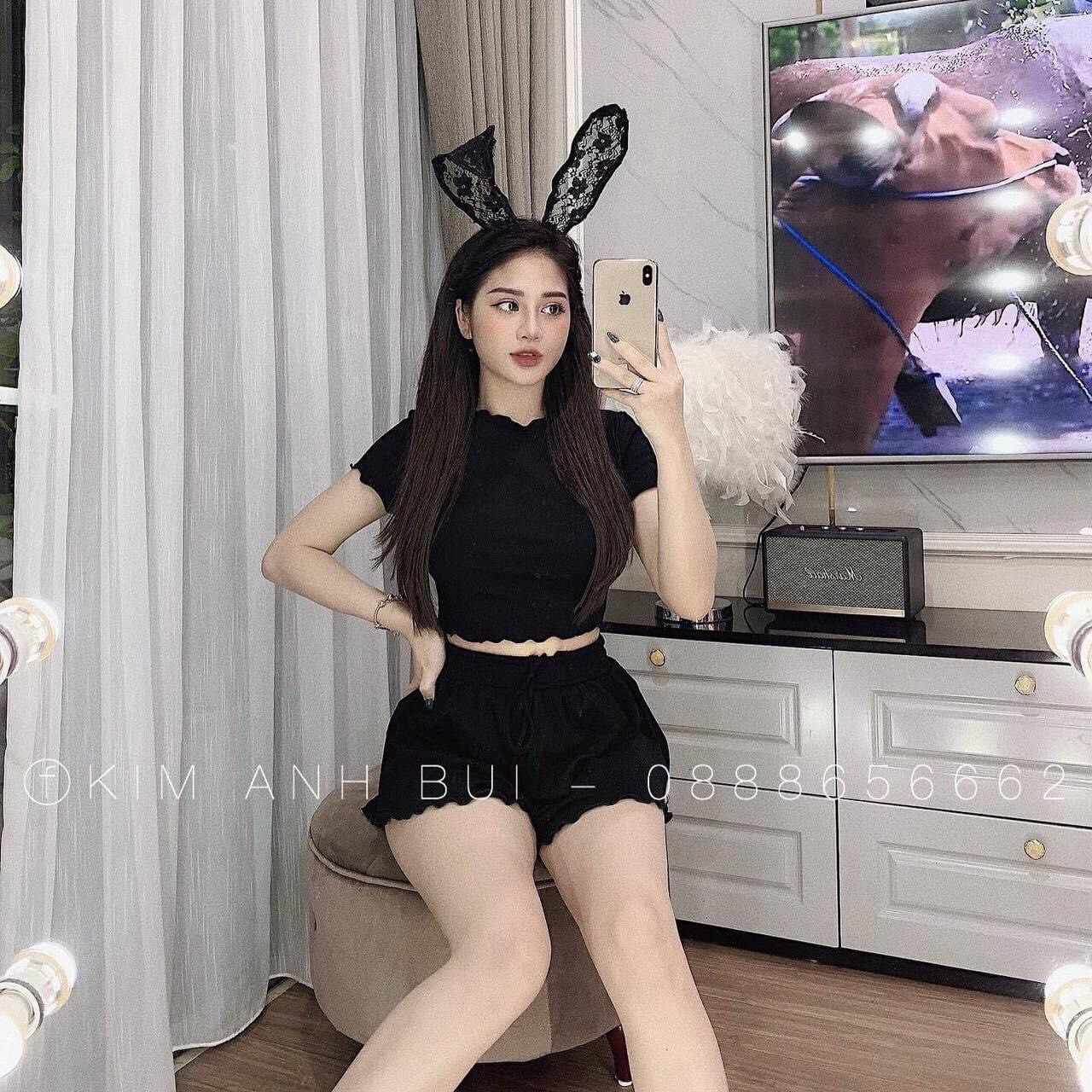Sét bộ thun short croptop vải borip siêu mát siêu xinh TTSLA0126