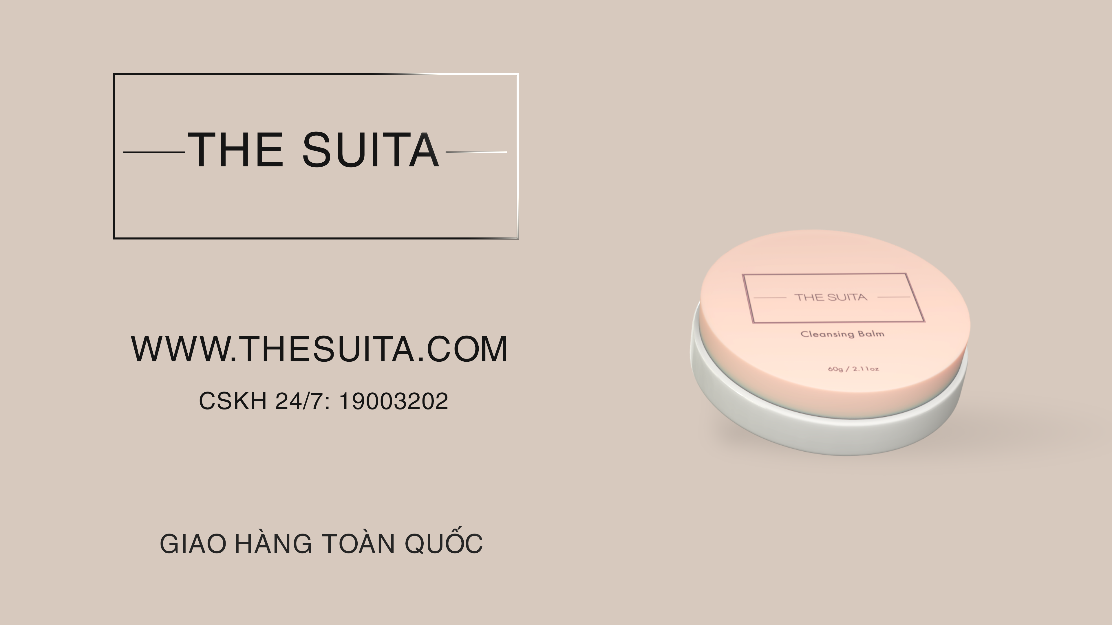 Sáp Rửa Mặt Tẩy Trang The Suita Cleansing Balm Làm Sạch Sâu Và Giúp Da Căng Bóng Mịn Màng 60g