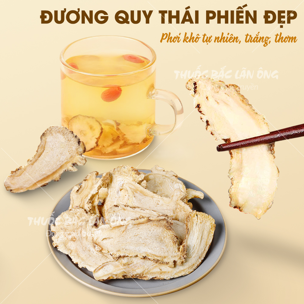 Đương quy thái lát 500g, quy phiến mỏng, khô, thơm, sạch. - Lãn Ông