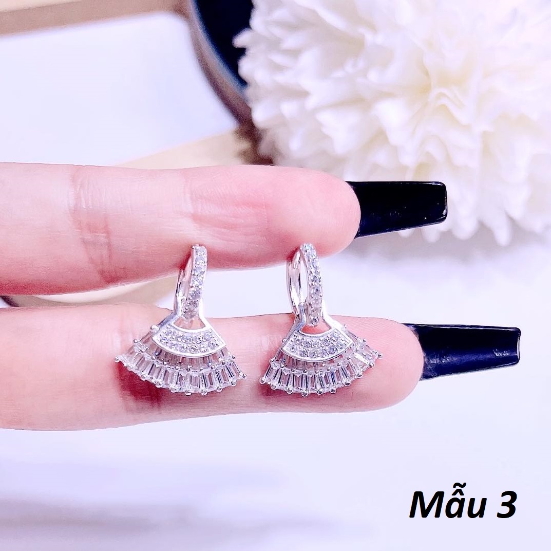 Bông tai khuyên bấm chất liệu bạc Ý MS11d