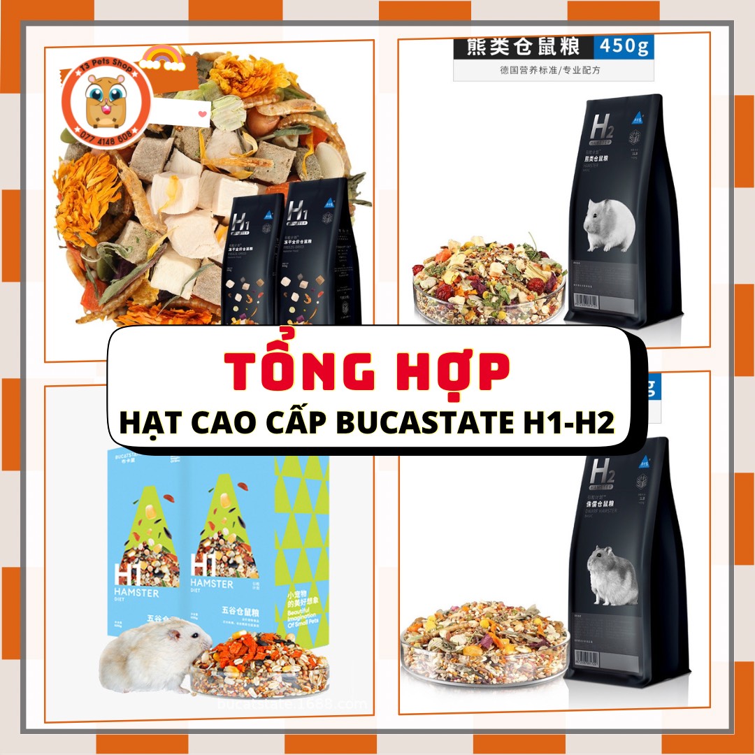 thức ăn  Bucastate H1 - H2 dành cho hamster , rat, mice, dumbo, đuôi mập,...