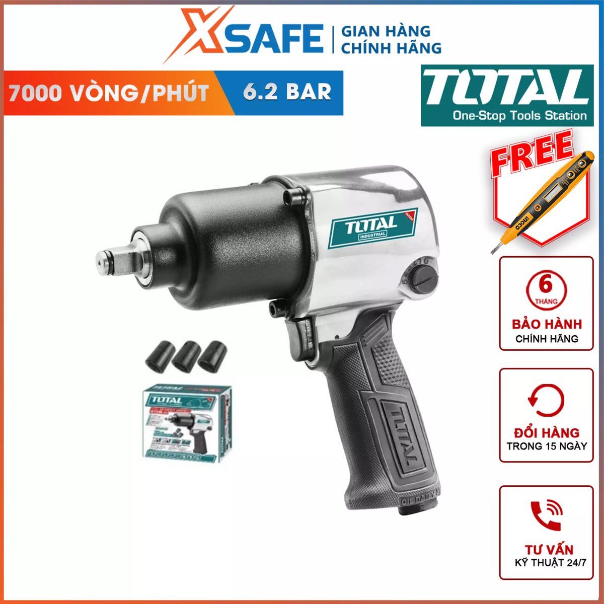 Machine screw bolts used pneumatic total TAT40122 machine fasten bolts used steam head screw square 12.5mm (1/2 ") 7000 v/p rotational torque 610nm (450ft) air pressure 6.2bar(90psi) the fixed ốc, Bolt, screw open bolt convenience [xsafe] [Xtool]