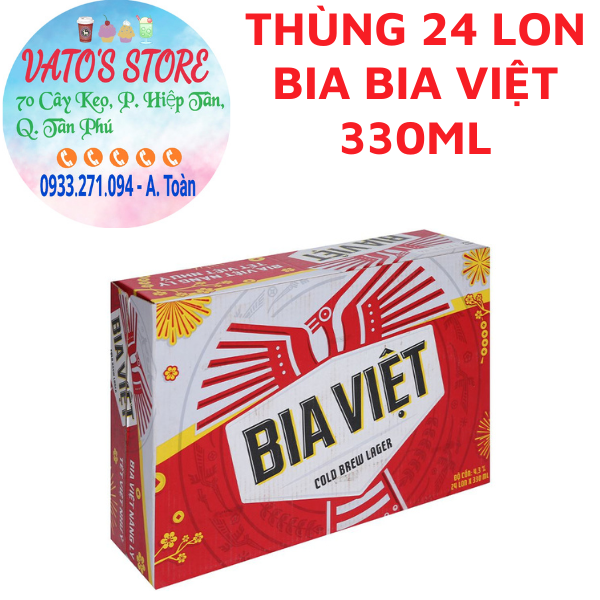 Thùng 24 lon bia bia việt 330ml / combo 6 lon bia bia việt 330ml