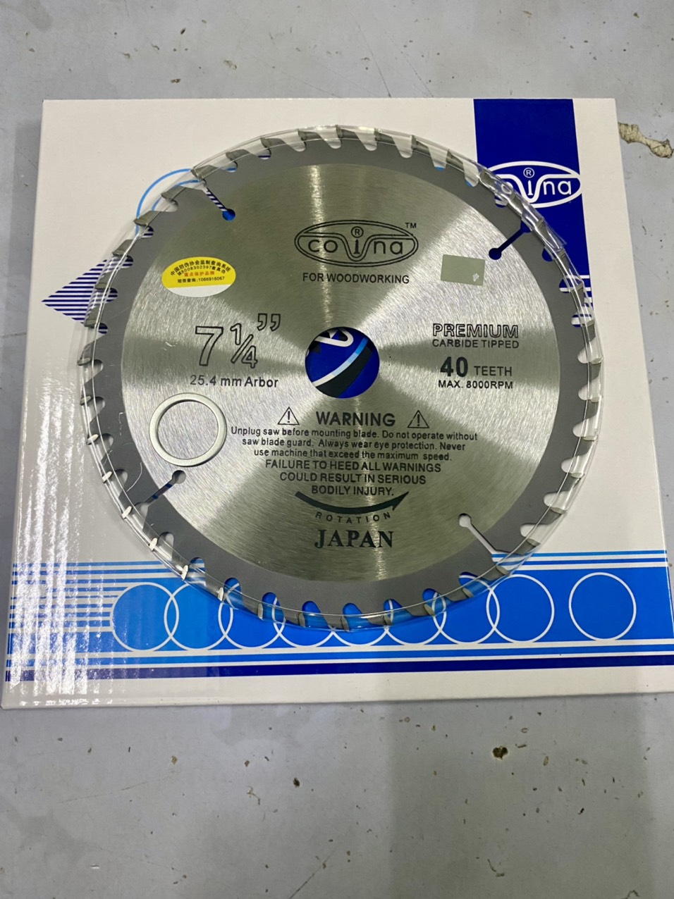 Lưỡi cắt gỗ covina 180mm(1,8 tất) 40 răng