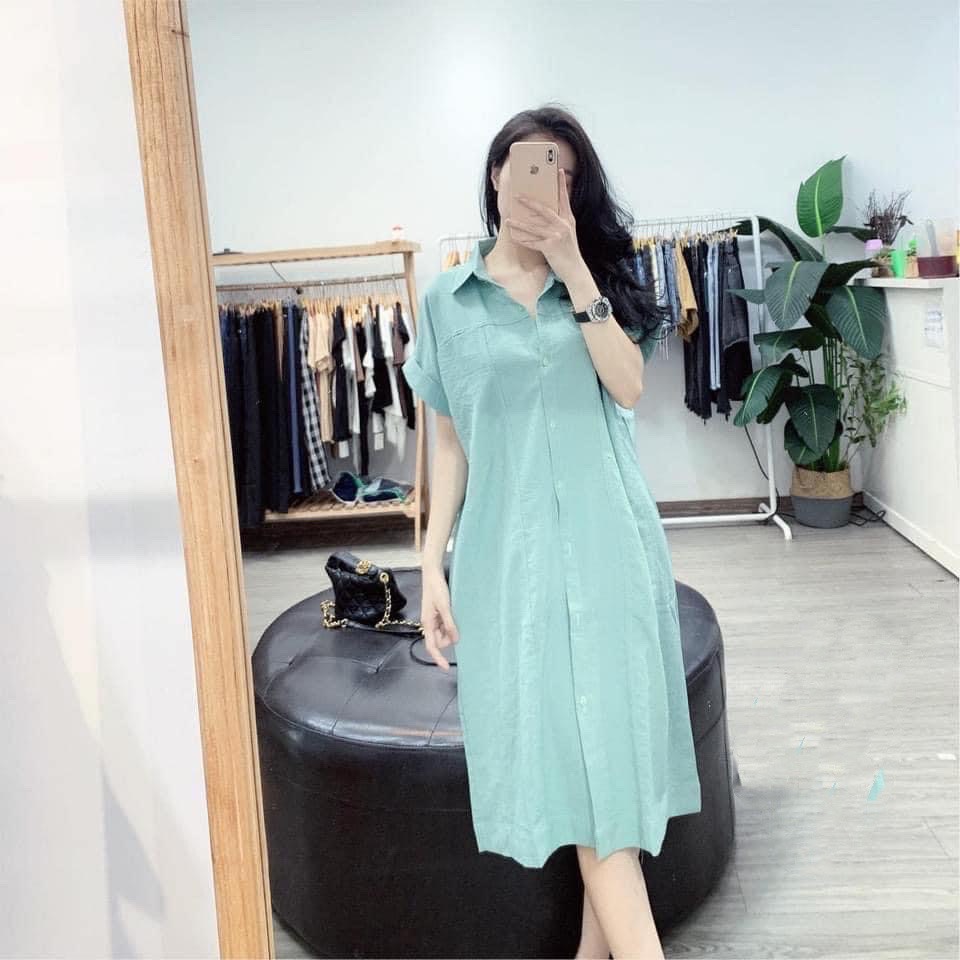Đầm bầu công sở cổ đức dáng dài hàng thiết kế