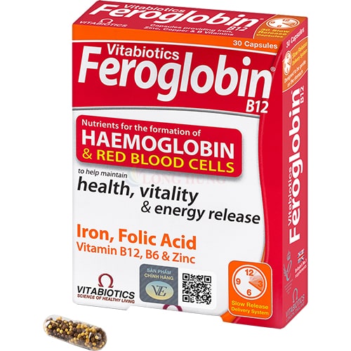 Viên uống Vitabiotics Feroglobin B12 bổ sung sắt (30 viên)