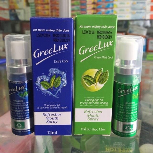 Xịt thơm miệng thảo dược Greelux Extra Cool xanh dương 12ml