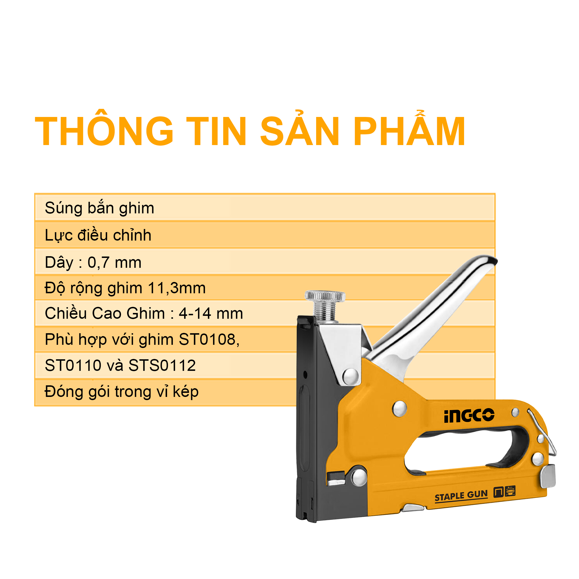 INGCO HSG14018 Kềm bấm ghim U