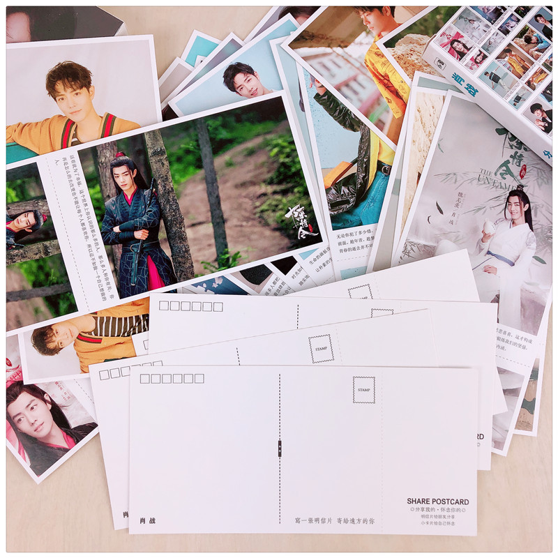 Postcard Tiêu Chiến 1660 ảnh hộp ảnh bộ ảnh có ảnh dán sticker lomo bưu thiếp Trần Tình Lệnh Ma đạo tổ sư Lam Vong Cơ Vương Nhất Bác