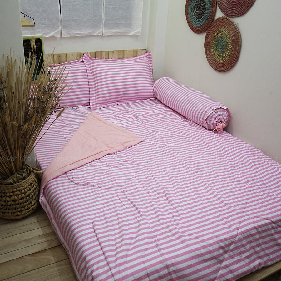 Bộ Ga Gối Cotton Đũi Hàn Quốc - ACD 009