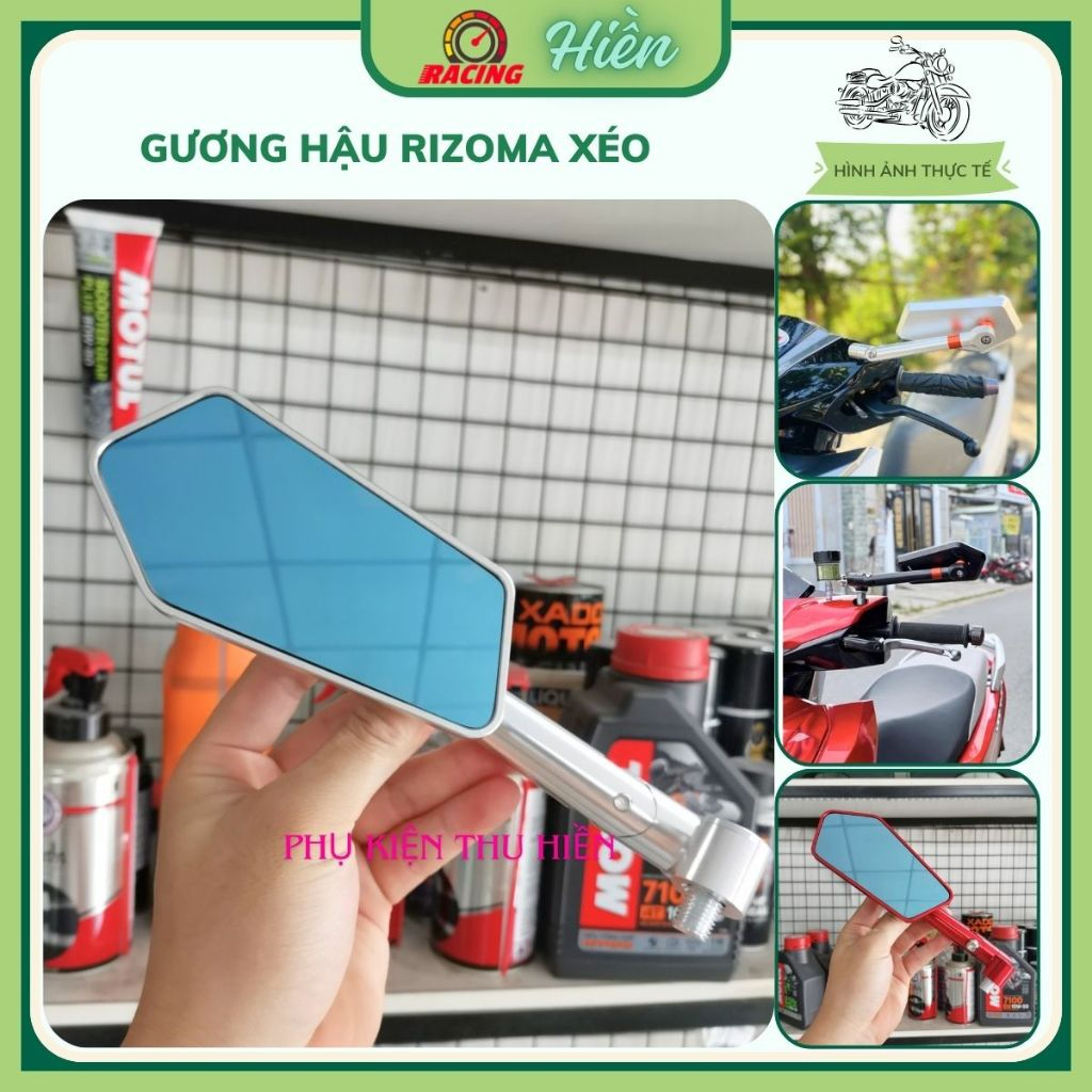 Kính chiếu hậu Rizoma Xéo màu đen- 1 chiếc bên trái