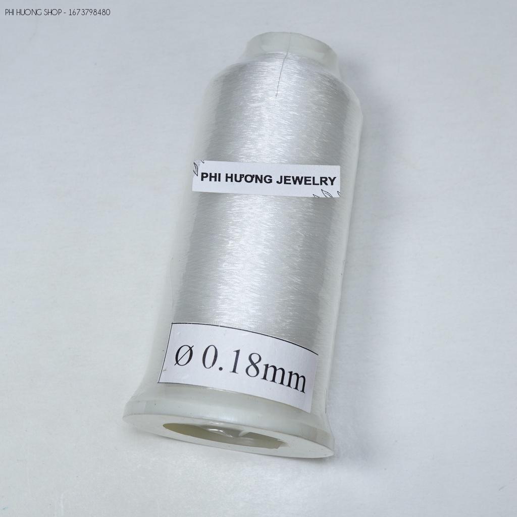 Cuộn chỉ cước 0.18mm (cuộn to 6000m) ko co giãn dùng may ren, kết hạt