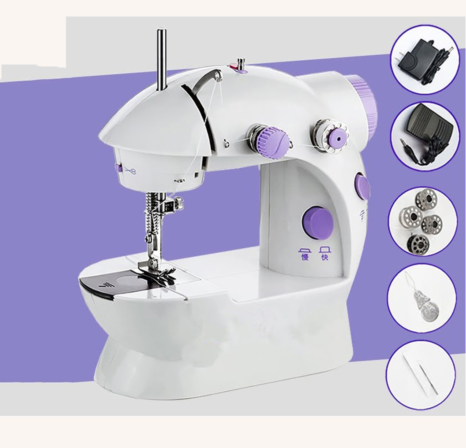 Freeship max - máy may để bàn cmd 202, máy may mini máy khâu gia đình machine, máy may đa năng có vắt sổ, máy may - bấm là mua