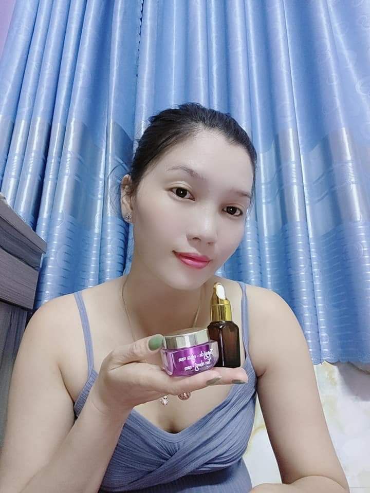 [HCM]kem face tím & serum lạnh