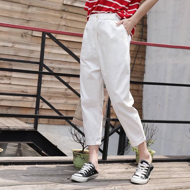 Quần baggy cạp cao phong cách