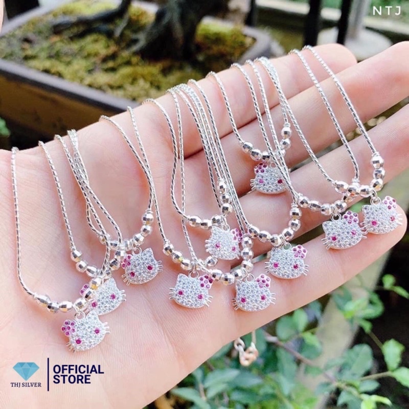 Dây chuyền mèo kitty cho bé yêu bạc ta