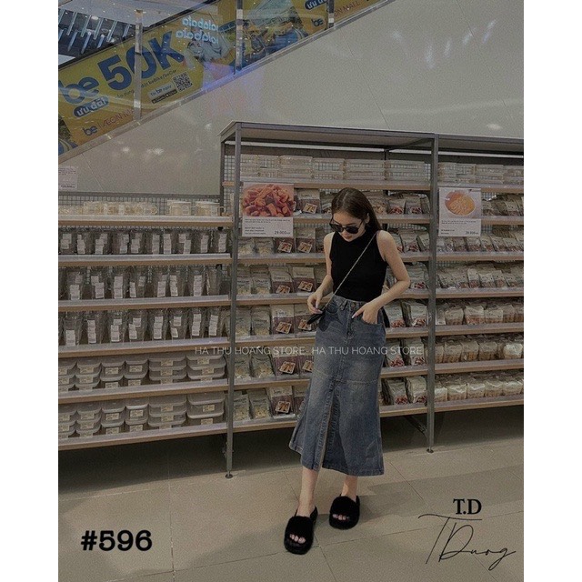 CHÂN VÁY JEANS ĐUÔI CÁ XẺ TRƯỚC 666