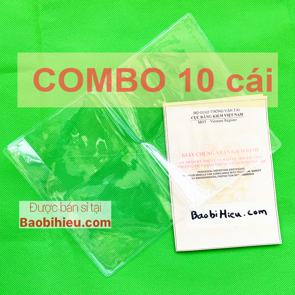 [A5] COMBO 10 Túi đựng SỔ ĐĂNG KIỂM Ô TÔ và giấy tờ khổ A5 bằng nhựa dẻo PVC 10B103