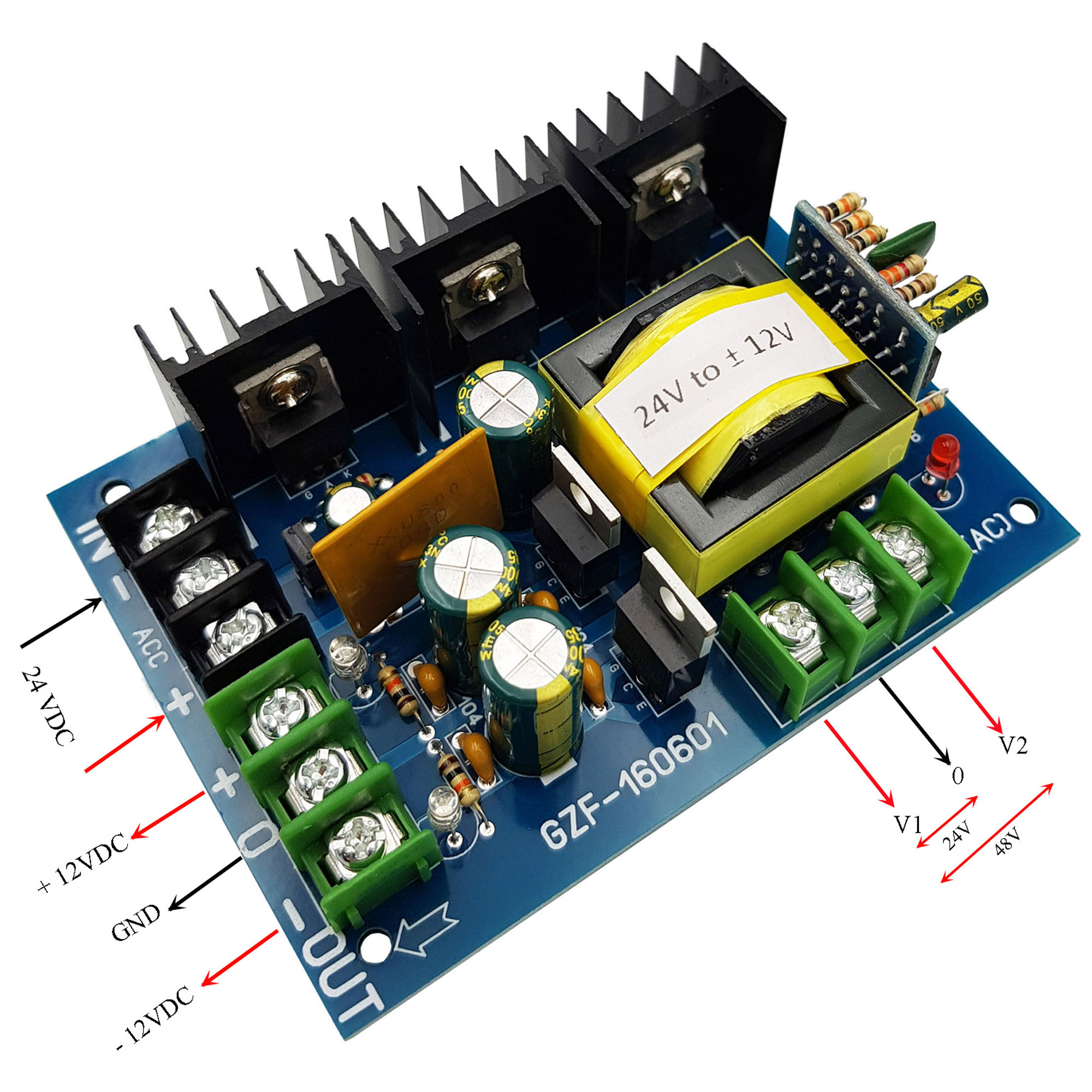 Module chuyển đổi 12VDC-24VDC ra nguồn đôi 12V-24V