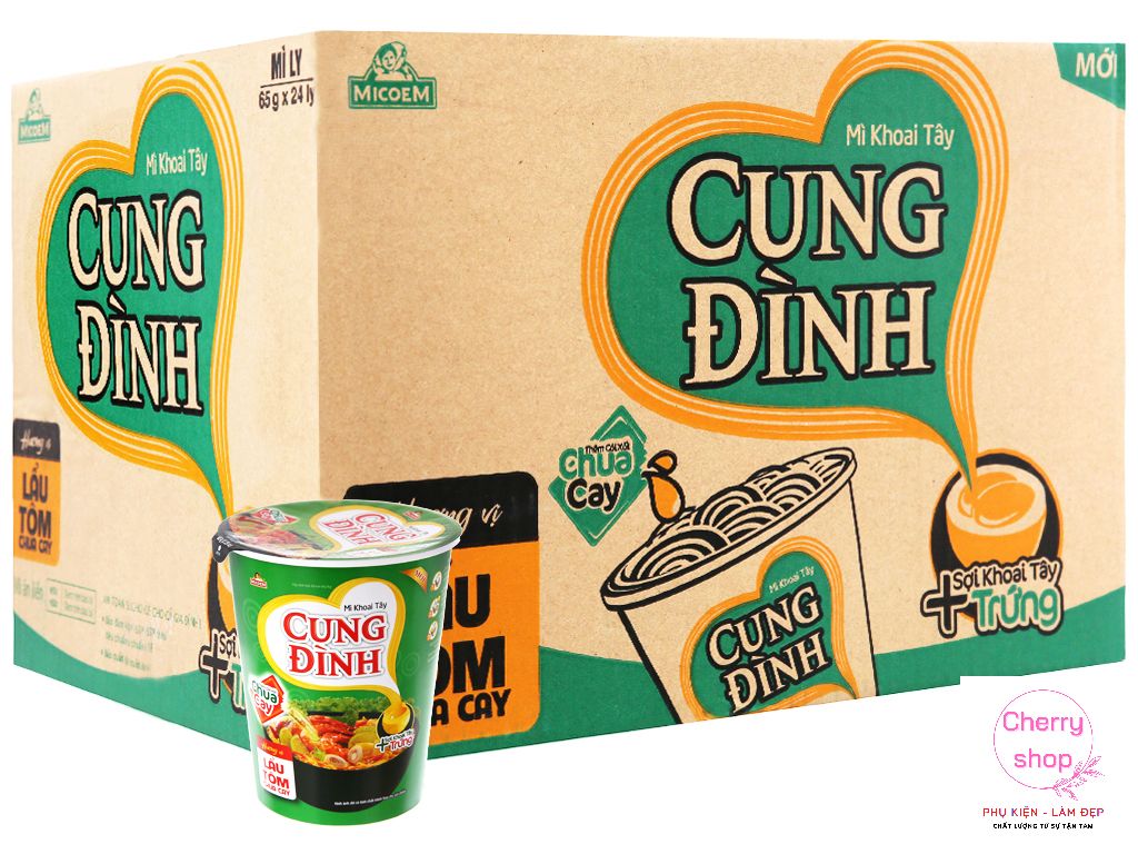[HCM][Giao Tại TPHCM] Combo 4 Ly Mì Cung Đình Tôm Chua Cay 65g