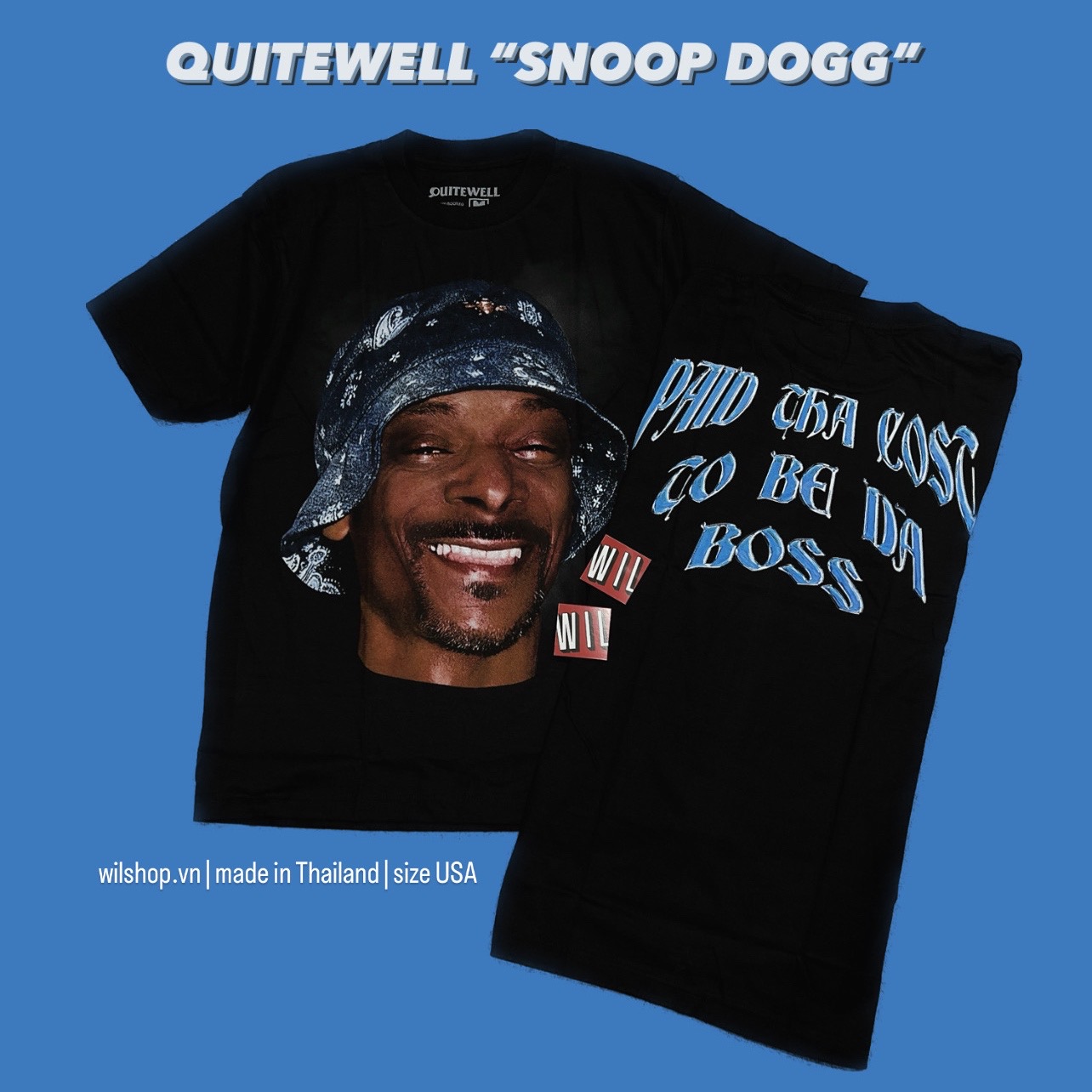 (M, L, XL) QUITEWELL TEE - ÁO UNISEX SIZE USA