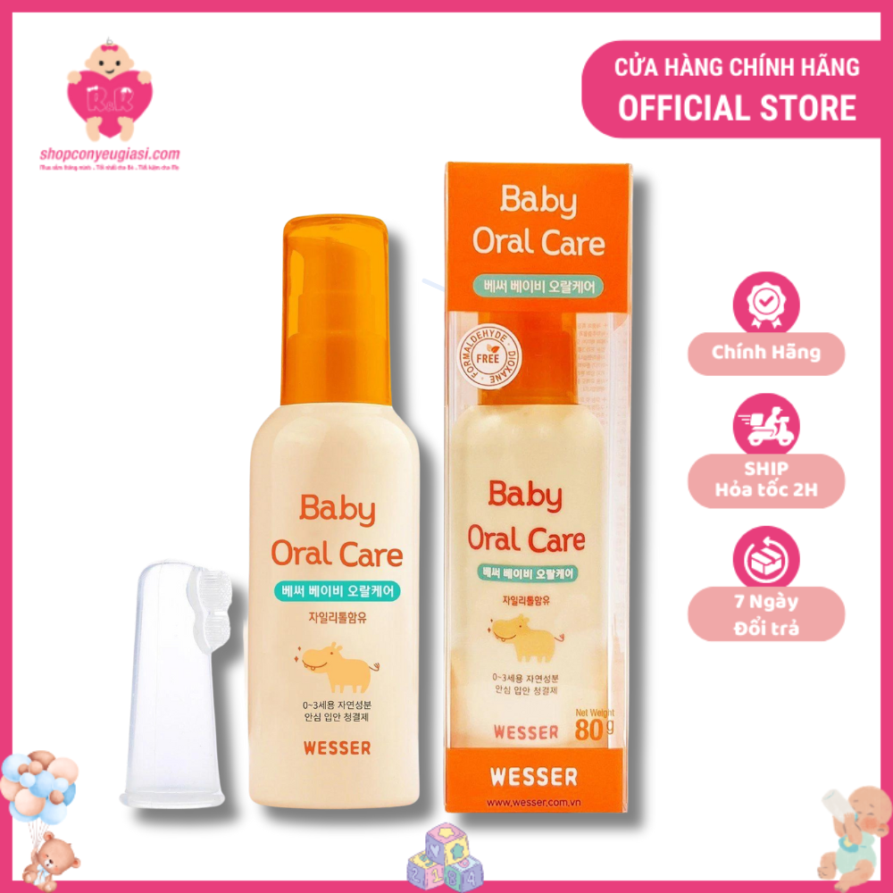 [HCM]Nước rơ lưỡi vệ sinh răng miệng Wesser cho bé (baby Oral Care) - 80g