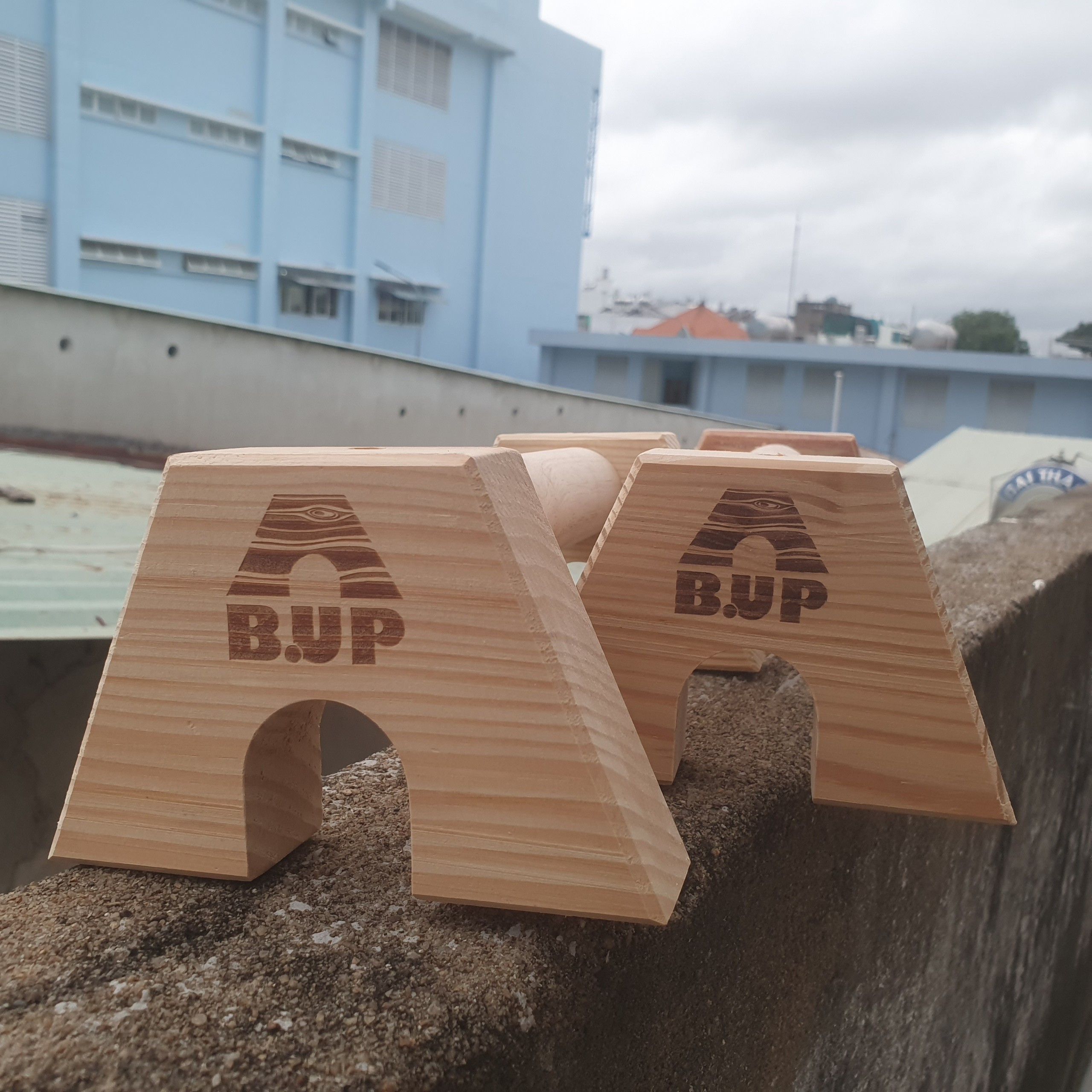 [SIÊU GỌN] PARALLETTES GỖ - DỤNG CỤ HÍT ĐẤT, CHỐNG ĐẨY BẰNG GỖ THÔNG (bản thấp)