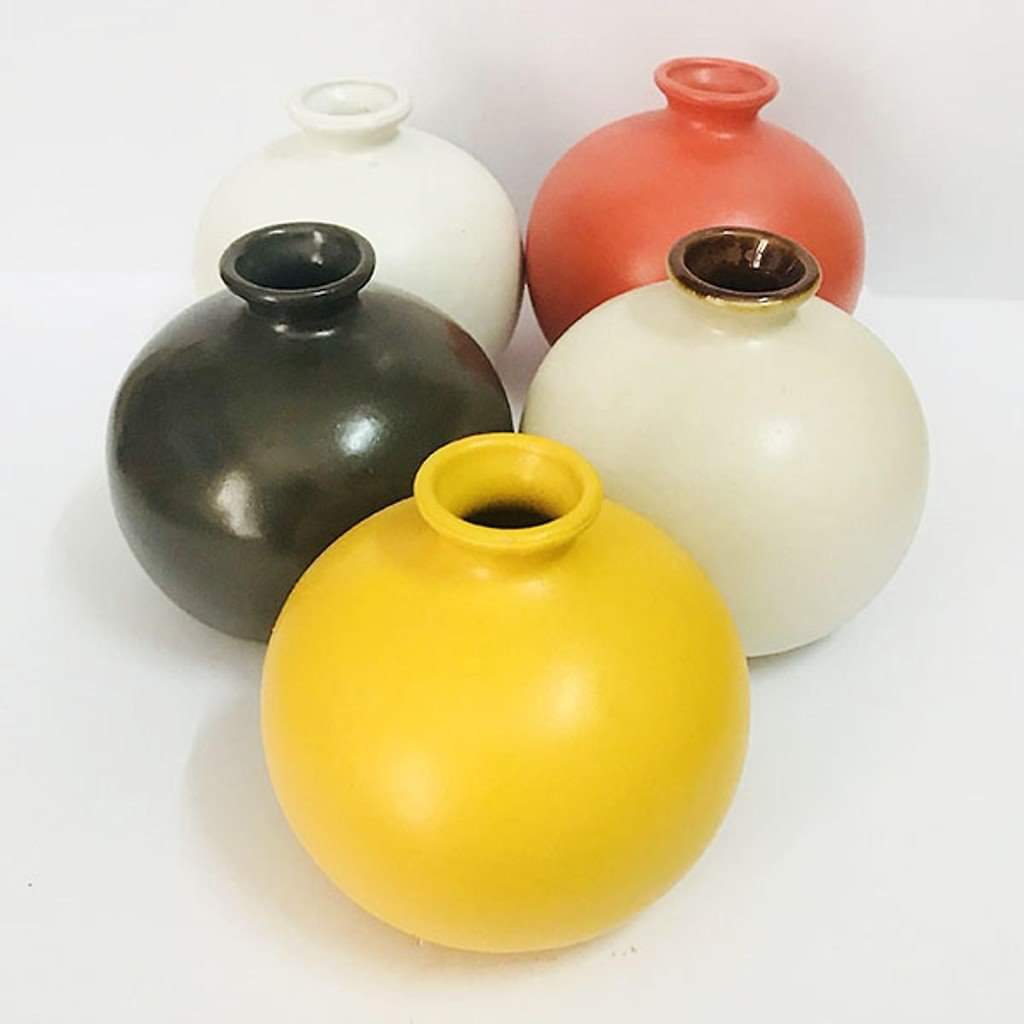 [HCM]BÌNH CẮM HOA MINI GỐM SỨ BÁT TRÀNG ĐỦ MÀU ( ĐƯỢC CHỌN MÀU)