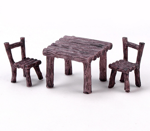 [HCM]Mô hình Bộ bàn ghế gồm 1 bàn 2 ghế trang trí tiểu cảnh thủy sinh terrarium chậu cây cảnh sen đá bánh kem xương rồng
