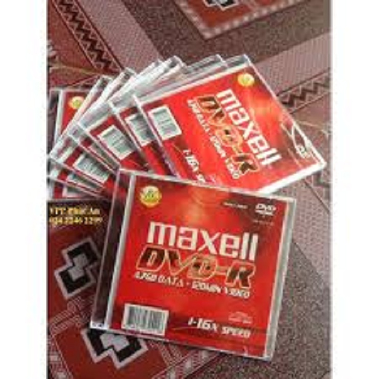 Đĩa DVD-R 4.7GB Maxell  (Hộp 10 đĩa - 10 vỏ đựng)