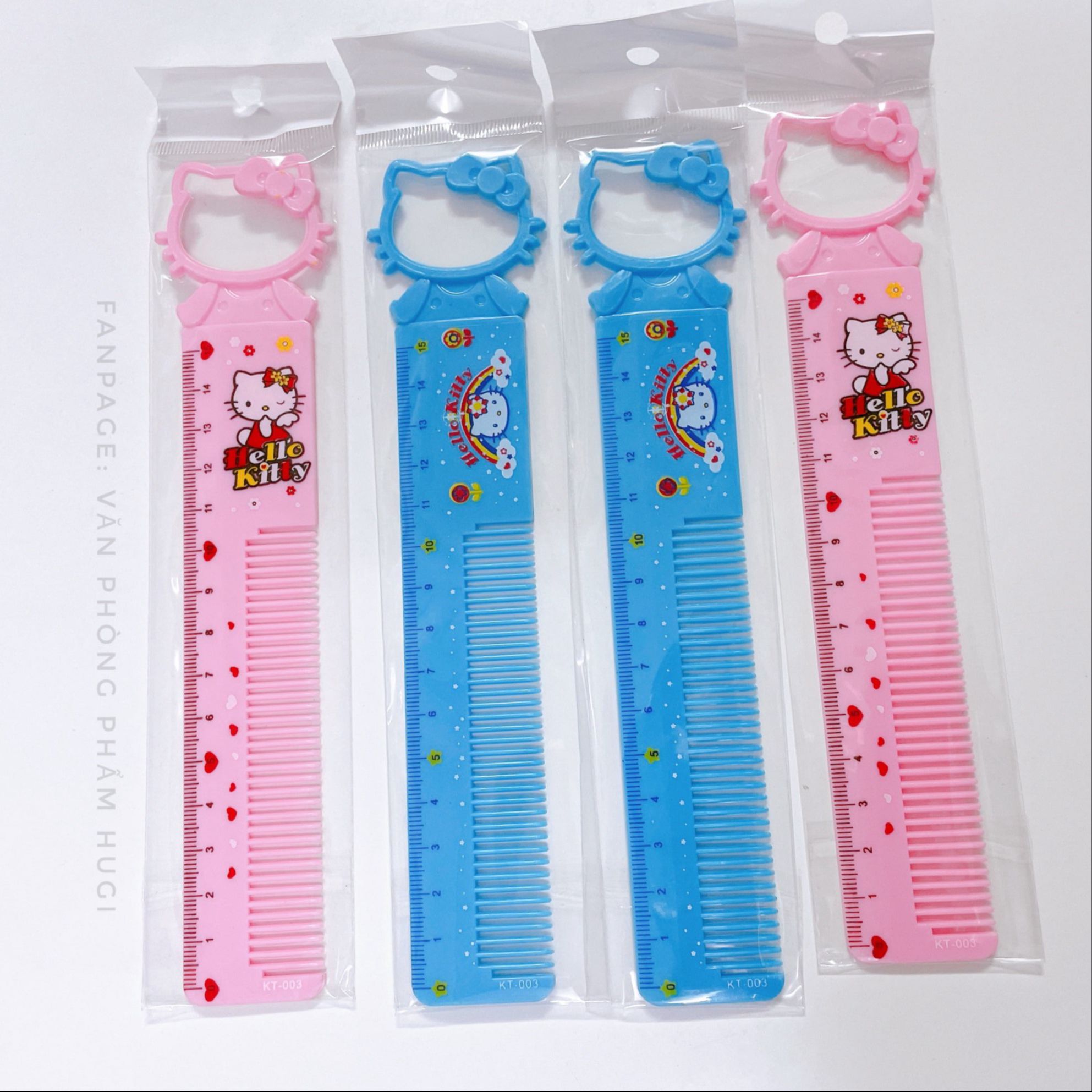 Combo 2 cây thước lược Hello Kitty dễ thương cho học sinh