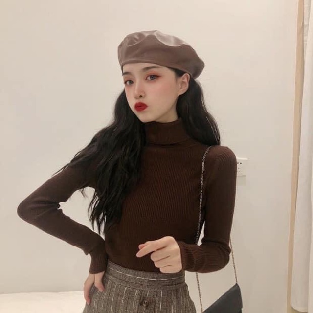 Áo len nữ cổ lọ lông cừu hàng quảng châu cao cấp