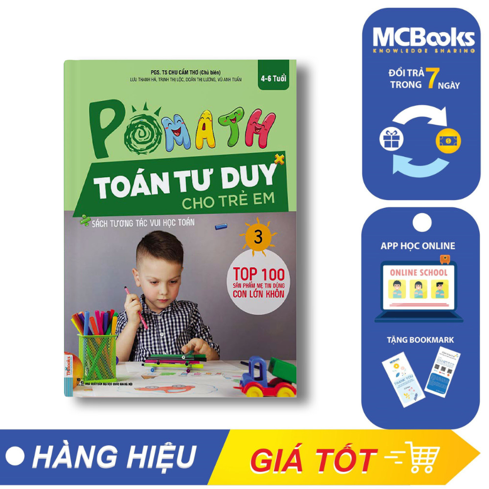 Sách - Pomath 3 – Toán Tư Duy Cho Trẻ Em Từ 4 – 6 Tuổi - McBooks