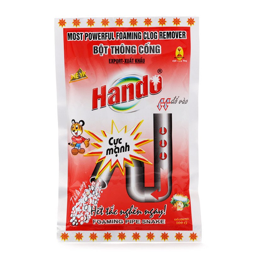 Bộ 4 gói bột thông cống xuất khẩu Hando 100Gr