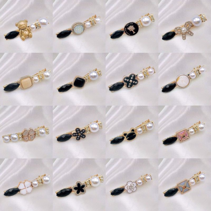 set 2 cái kẹp tóc đính đá siêu xinh đi tiệc lấp lánh