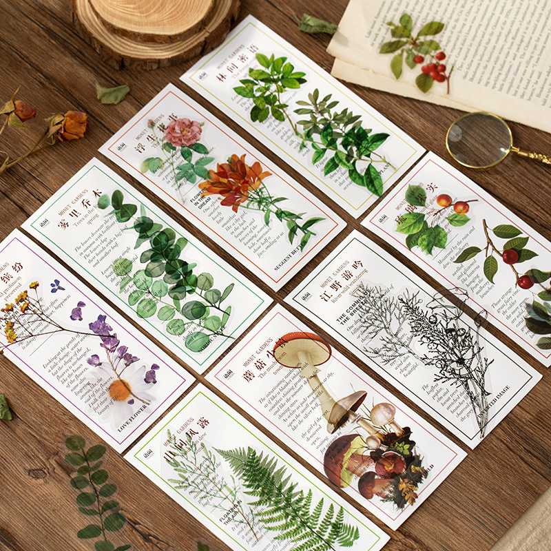 Gói 40 sticker dạng PET hoa lá cỏ